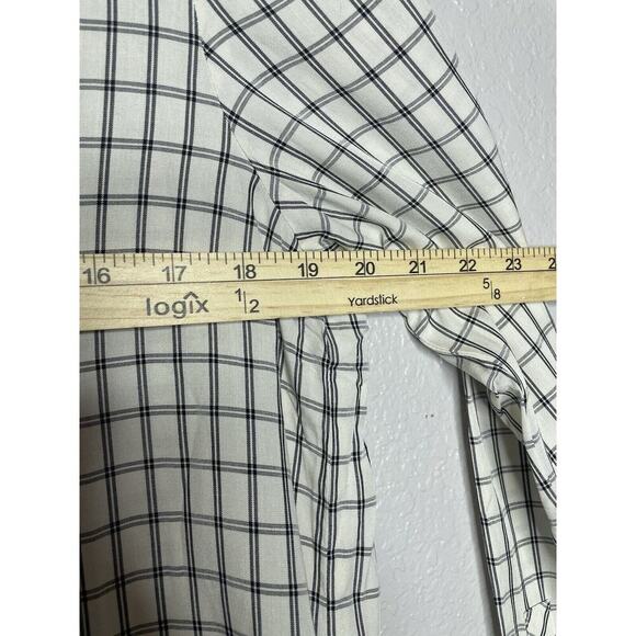 J.Jill Button Down Back Windowpane Shirt Size Small Collared Lagenlook Rayon - Picture 7 of 13